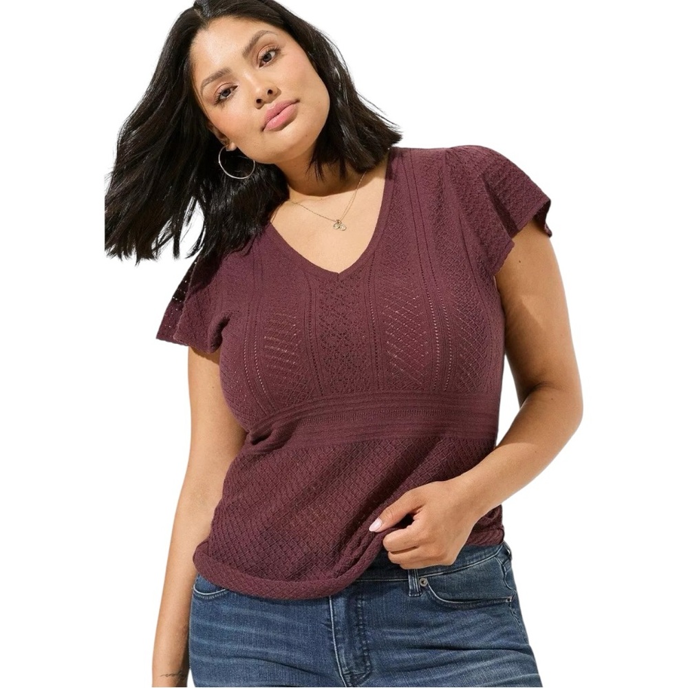 NWT Torrid Everyday Soft Pullover Pointelle Sweater - Size: 12 (L)